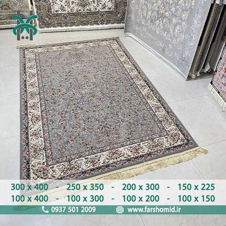 فرش ماشینی 1200 شانه سنگین 8 رنگ طرح رزالین نسکافه ای سپاس نور