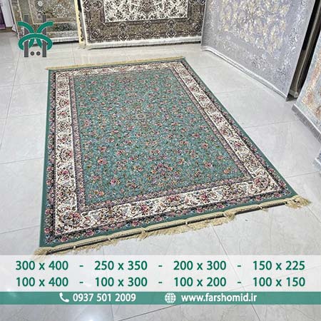 فرش ماشینی 1200 شانه سنگین 8 رنگ طرح رزالین زنگاری سپاس نور