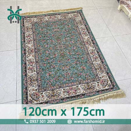 فرش ماشینی 1200 شانه سنگین 8 رنگ سایز خاص 120 سانتیمتر در 175 سانتیمتر طرح رزالین زنگاری سپاس نور