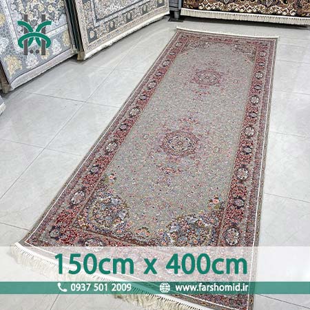 فرش ماشینی 1200 شانه 8 رنگ سایز سفارشی 150 سانتیمتر در 4 متر خطیبی الماسی قالی کشمیر