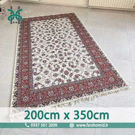 فرش ماشینی 700 شانه سایز سفارشی 2 متر در 350 سانتیمتر صبا کرم فرش هستی
