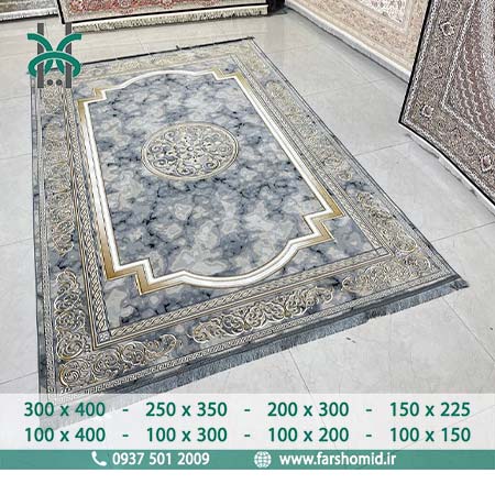 فرش ماشینی 1000 شانه ساویز وینتیج سیلور فرش سورنا