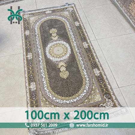 کناره فرش ماشینی 1200 شانه 8 رنگ یک متر در دو متر برجسته 11202 گردویی آرشام