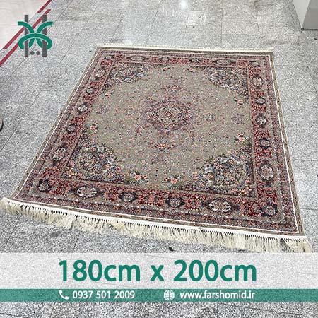 فرش ماشینی 1200 شانه 8 رنگ سایز سفارشی 180 سانتیمتر در 2 متر خطیبی الماسی قالی کشمیر