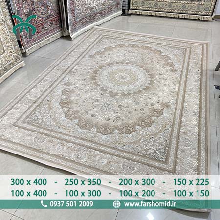 فرش ماشینی 1200 شانه وینتیج کد 31221 موکا کلکسیون آپادانا فرش افشون