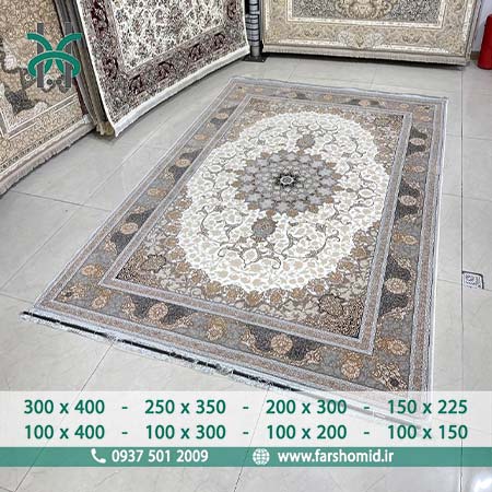 فرش ماشینی 700 شانه اکونومی مایسا کرم ابریشم رخ