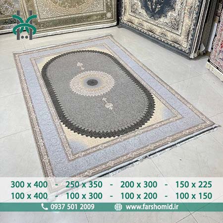فرش ماشینی 700 شانه اکونومی نایین فیلی ابریشم رخ