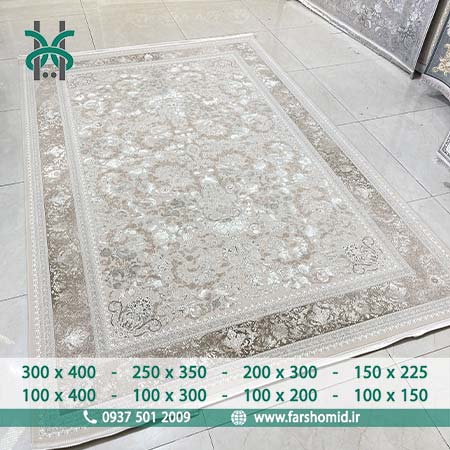 فرش ماشینی 1200 شانه وینتیج کد 31024 افشان موکا کلکسیون آپادانا فرش افشون