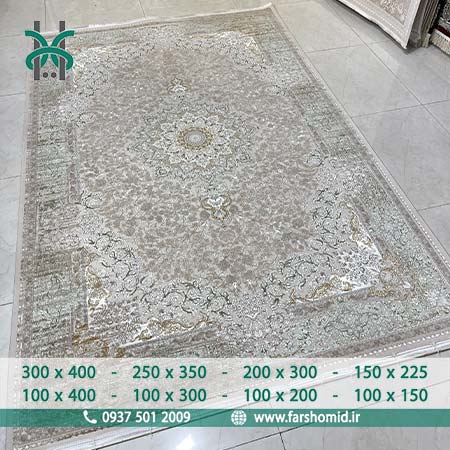 فرش ماشینی 1200 شانه وینتیج کد 31143 موکا کلکسیون آپادانا فرش افشون
