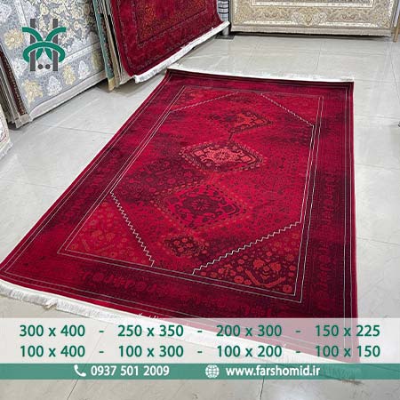 فرش ماشینی 700 شانه کد 818 لاکی وینتیج کلکسیون ایران فرش افشون