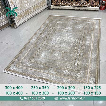 فرش ماشینی 1200 شانه وینتیج کد 31071 خشتی موکا کلکسیون آپادانا فرش افشون