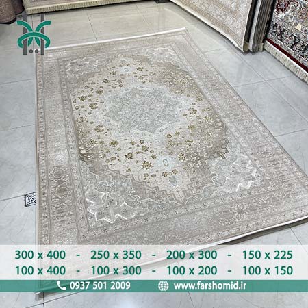 فرش ماشینی 1200 شانه وینتیج کد 31114 موکا کلکسیون آپادانا فرش افشون