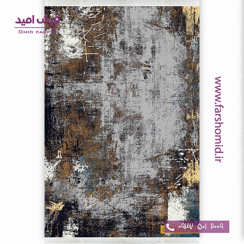 فرش وینتیج کد 15932 طوسی قهوه ای فرش برنتین